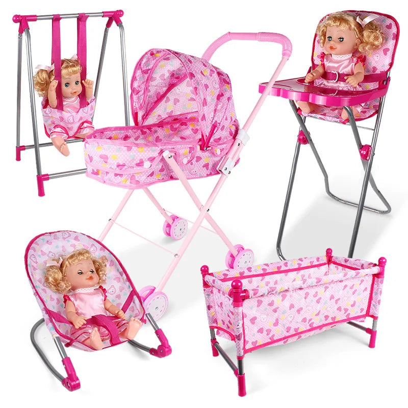 Reborn Doll Crib Bed Set – Mini Baby Doll Furniture with Quilt