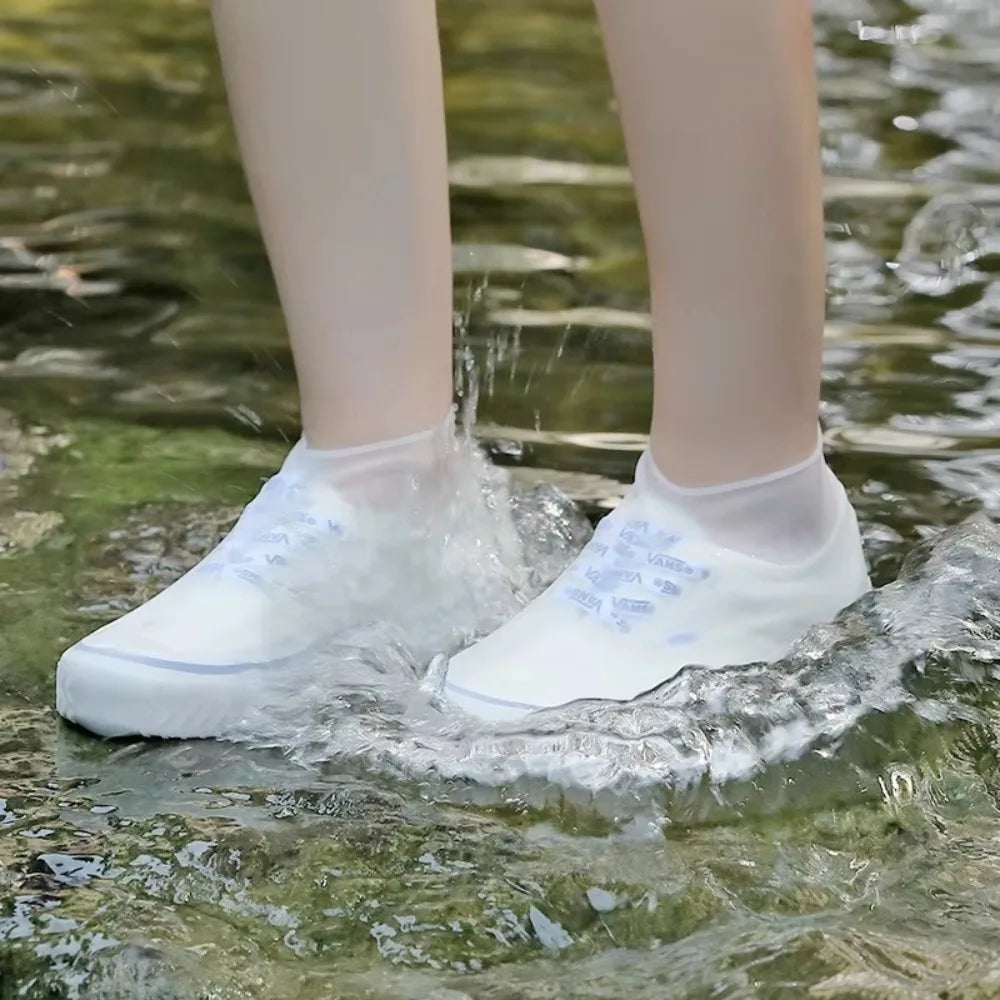 1 Pair Silicone WaterProof Shoe Covers Lip-resistant Rubber Rain Boot Rain Gear Overshoes Accessories for Outdoor Rainy Day Peaceful Pleasures Health and Wellness