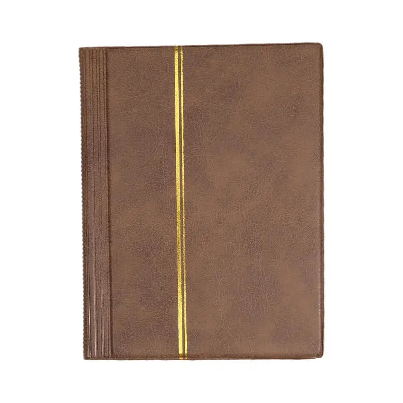Stamp Collecting Album Binder Banknote Storage Book High End Collection Organizer for Philately Currency Collectors Peaceful Pleasures Health and Wellness Brown
