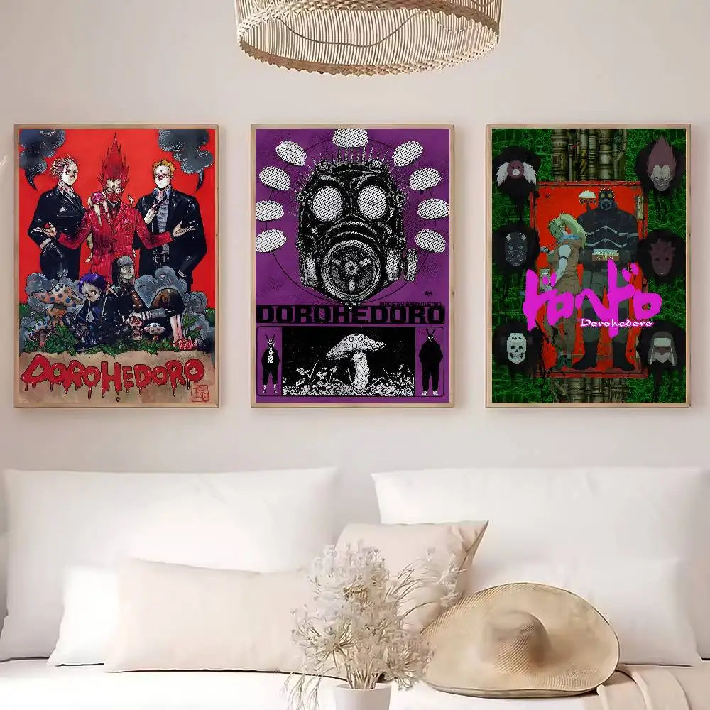 Dorohedoro Anime Figure Horror Monster Poster HD art poster for home living room bar office decoration sticky, waterproof Peaceful Pleasures Health and Wellness