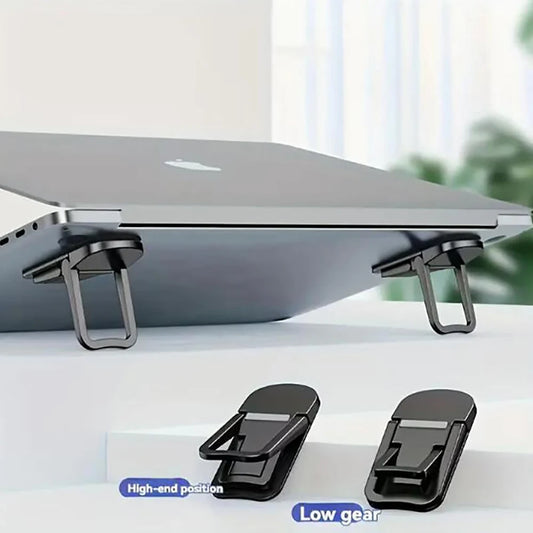 Foldable Mini Laptop Stand Legs Ultra-Thin Cooling Feet 2pcs Laptop Stand Peaceful Pleasures Health and Wellness