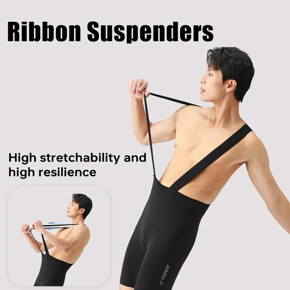 X-TIGER Men's Cycling Bib Shorts | 120-Density Cushion MTB Road