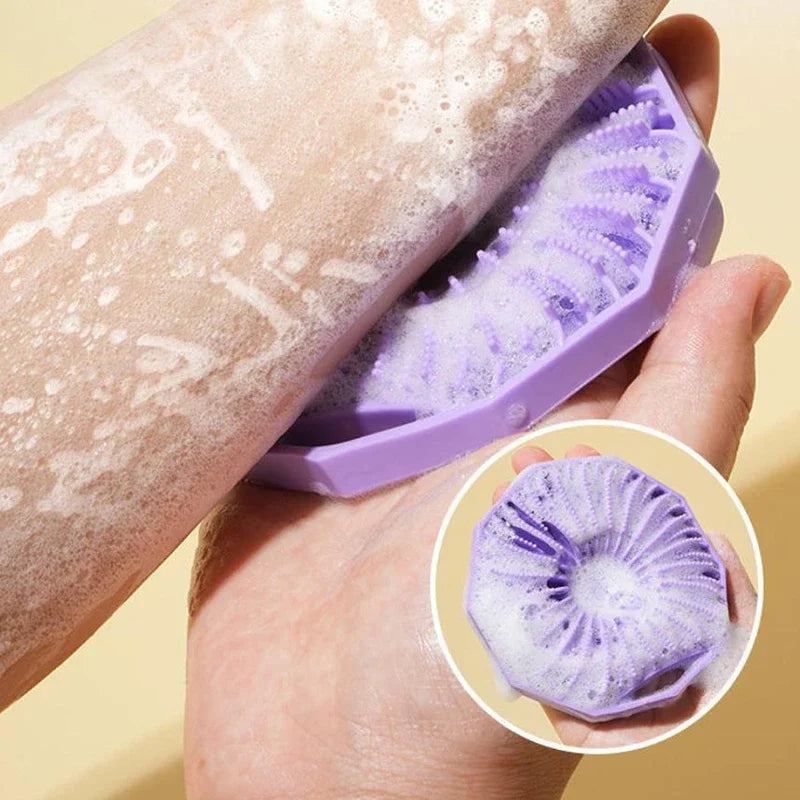 Soft Silicone Exfoliating Brush Cleanser Manual Body Cleansing Scrubber Shower Gentle Massage Bath Brush Bathroom Accessorie Peaceful Pleasures Health and Wellness