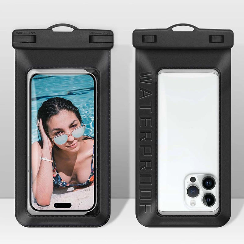 mobile phone waterproof pack phone armbands and pouches waterproof phone pouch for swimming bag phone underwater phone case Peaceful Pleasures Health and Wellness Black(7 inch)