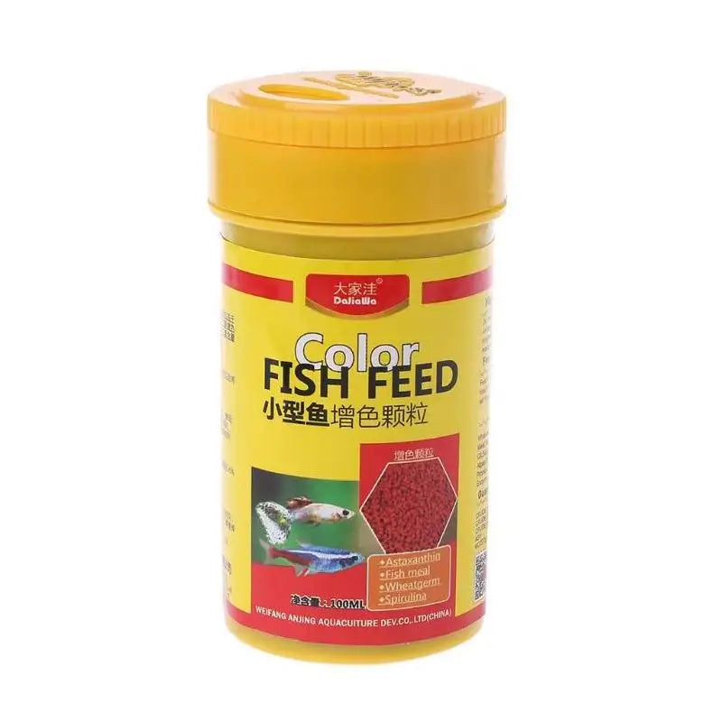 100ml Tropical Fish Spirulina Food Granule Fish Nutrition Food For Aquarium Fish Tank Color Enhanced Feeding Feeder Supplies Peaceful Pleasures Health and Wellness Color Enhanced S