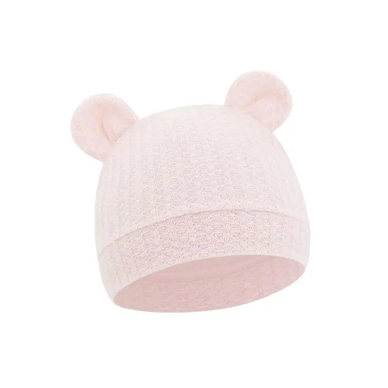 Bear Ear Newborn Baby Hat | Waffle Knit Stretchy Cap 0–24 Months