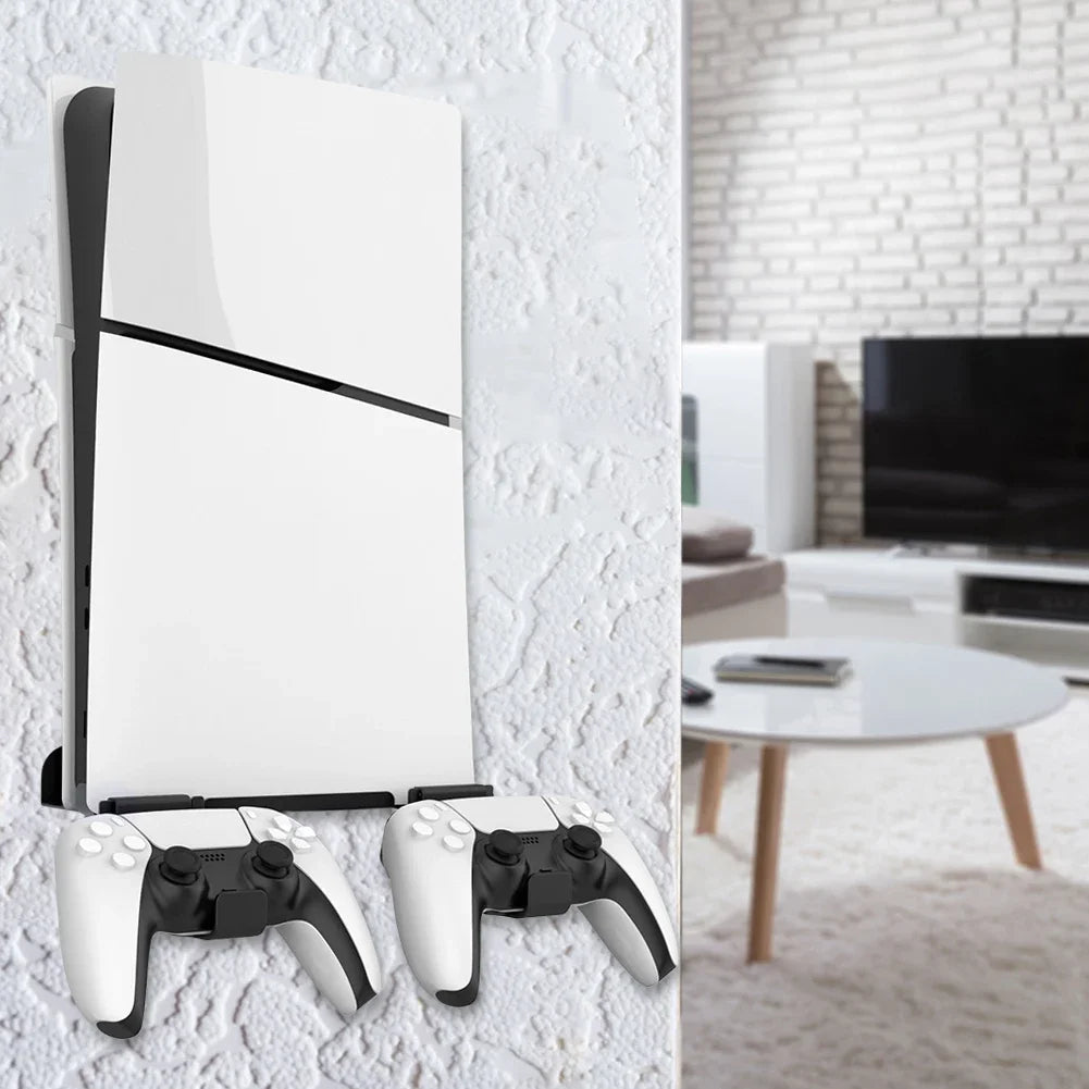 Wall Mount Gamepad Headset Bracket For Playstation 5 PS5 Slim Space Saving Shelf Stable for PS Slim Headset/Controller Peaceful Pleasures Health and Wellness