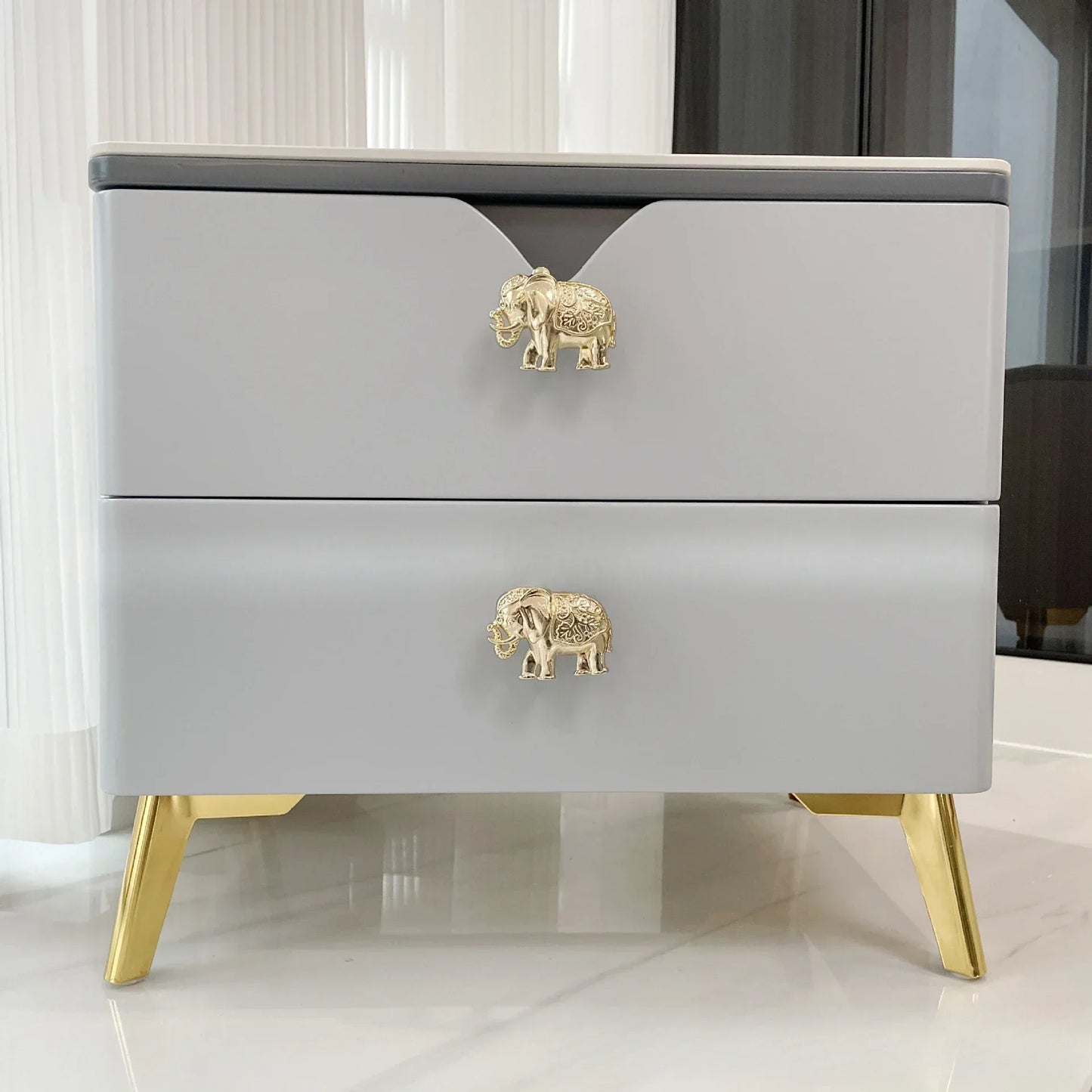 Elephant Cabinet Knobs | Retro Zinc Alloy Drawer Pulls 50 Pack