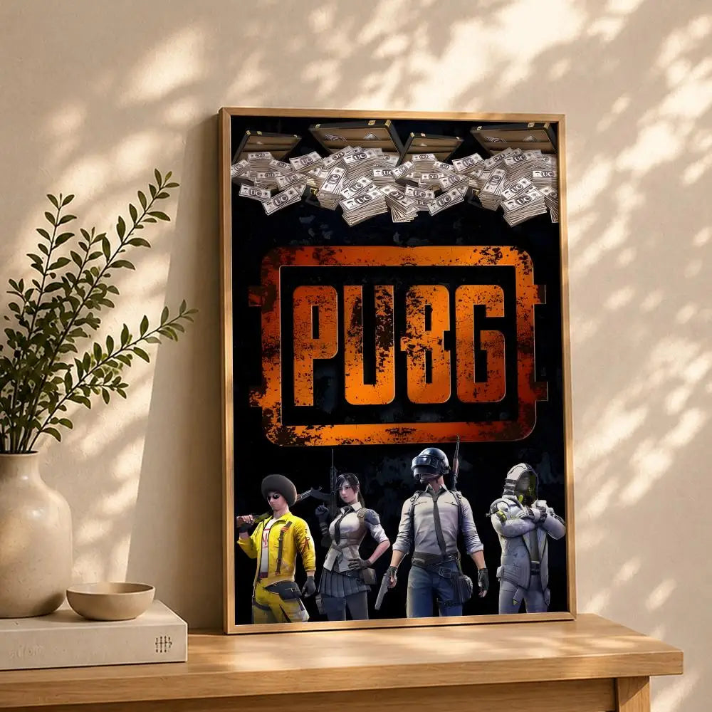 PUBG Battlegrounds HD Wall Poster – Self-Adhesive Waterproof Gaming Wall Poster Peaceful Pleasures Health and Wellness White4 21X30cmNoframe