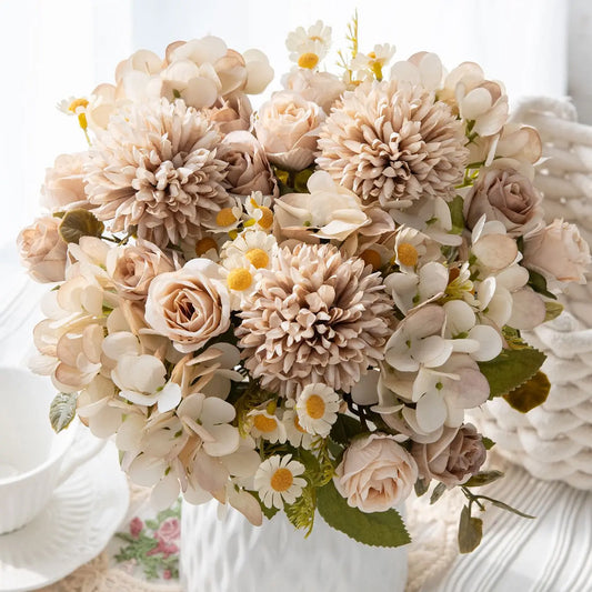 Artificial Chamomile Hydrangea Bouquet – Wedding & Home Décor Artificial Flower Bouquet Peaceful Pleasures Health and Wellness