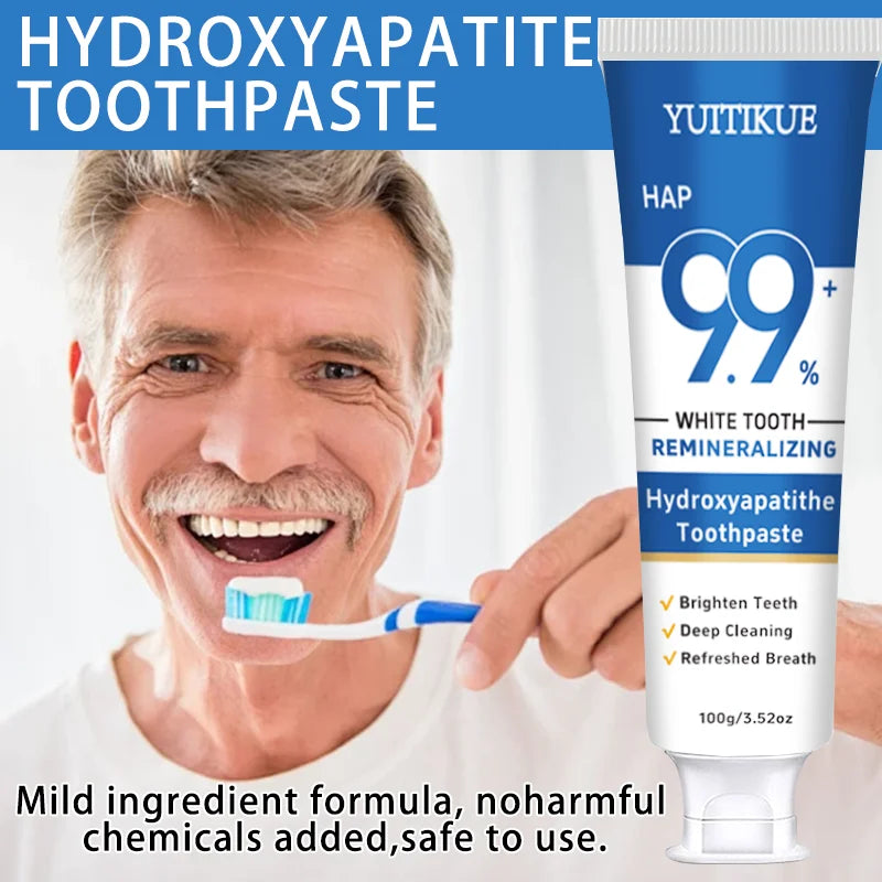 YUITIKUE HAP Hydroxyapatite Toothpaste 9.9+% Remineralizing White Teeth Deep cleaning Fresh Breath 100g Peaceful Pleasures Health and Wellness