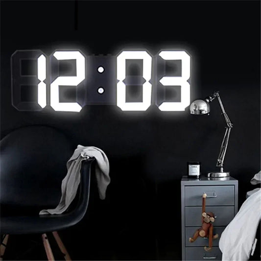 Large LED Digital Wall Clock – Night Mode, Alarm & Temp LED Wall Clock Peaceful Pleasures Health and Wellness