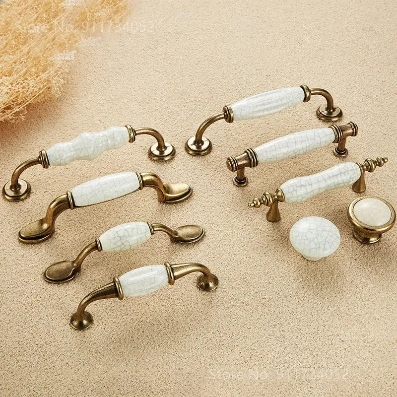 Retro European Bronze Cabinet Drawer Handles & Knobs | Zinc Alloy