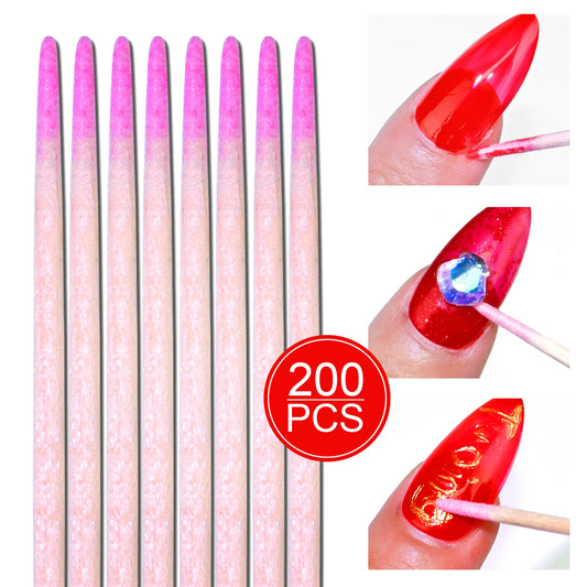 200pcs Overflow Gel Cleaning Sticks–Dual-Ended Manicure Tools for Polish Overflow Removal, Nail Gap Cleaning&Precise Application Peaceful Pleasures Health and Wellness