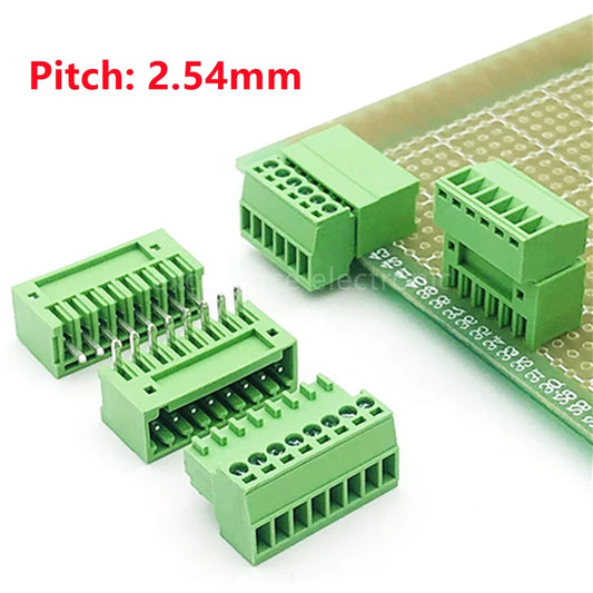 10pcs 2EDG-2.54mm Plug-in PCB Terminal Block with Small Pitch Straight Leg Bent Pin Seat 2P/3P/4P/5P/6P Peaceful Pleasures Health and Wellness
