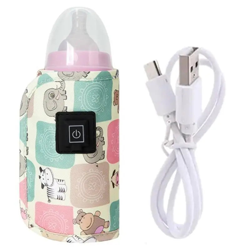 USB Baby Bottle Warmer Bag | 3-Gear Heating Sleeve for Milk