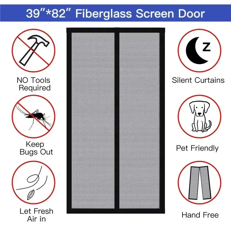 Magnetic Mosquito Net for Window Door Curtain Insect Screen Anti-mosquito Net Curtains Invisible Mesh Protective Shades Home Peaceful Pleasures Health and Wellness