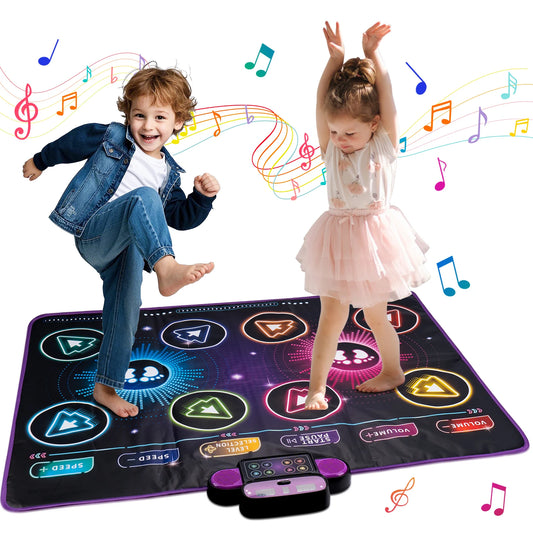 Dancing Blanket Kids Electronic Dance Mat Double Players Mode 9 Peaceful Pleasures Health and Wellness 106x80cm Blak-no box
