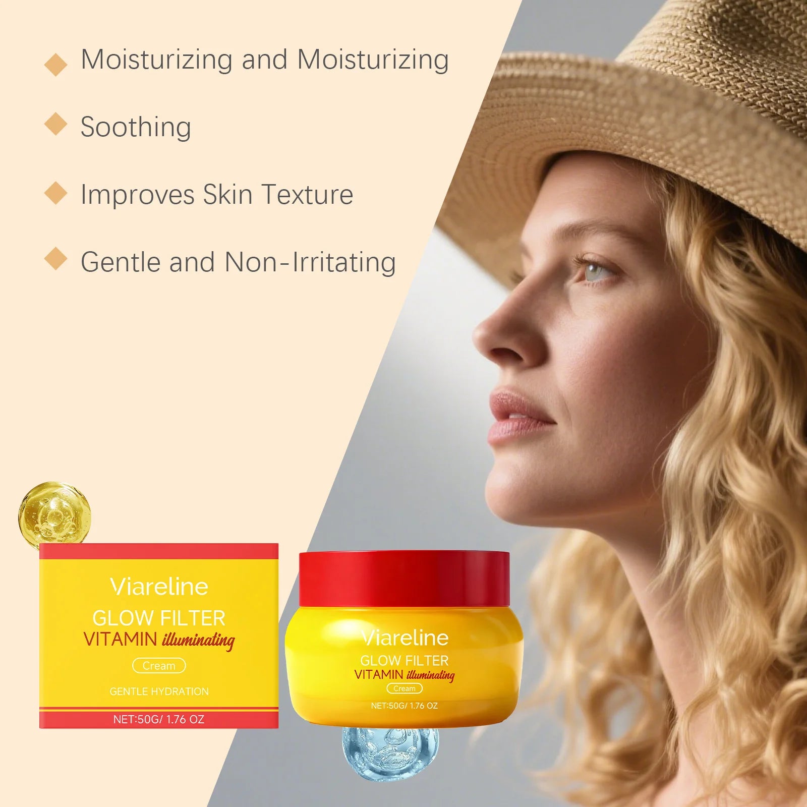 Vitamin Brightening Cream Hydrating Firming Glowing Smoothing Repairing Stabilizing Lighten Melanin Barrier Protection Day Cream Peaceful Pleasures Health and Wellness