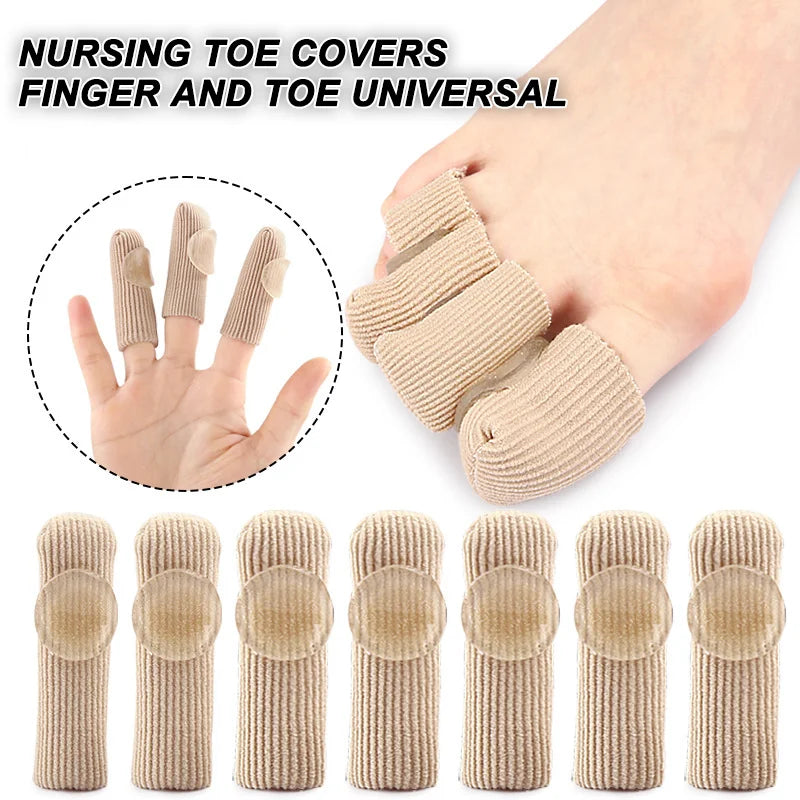 One Piece Closed-End Fiber Corn Protector With Soft SEBS Material,Toe Separators,Trim-able Double-Layer Adhesive Finger Slee Peaceful Pleasures Health and Wellness
