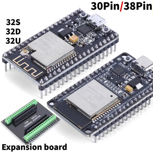 esp32 Development Board WiFi+Bluetooth Ultra-Low Power Consumption Dual Core -32S 32-32D/32U32 Expansion board Peaceful Pleasures Health and Wellness