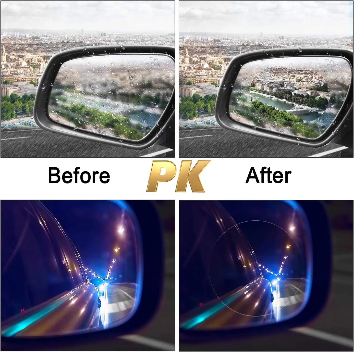 2PCS New Rainproof Film Sticker Car Rearview Mirror Protective Rain Proof Anti Fog Waterproof Sticker Window Transparent Sticker Peaceful Pleasures Health and Wellness