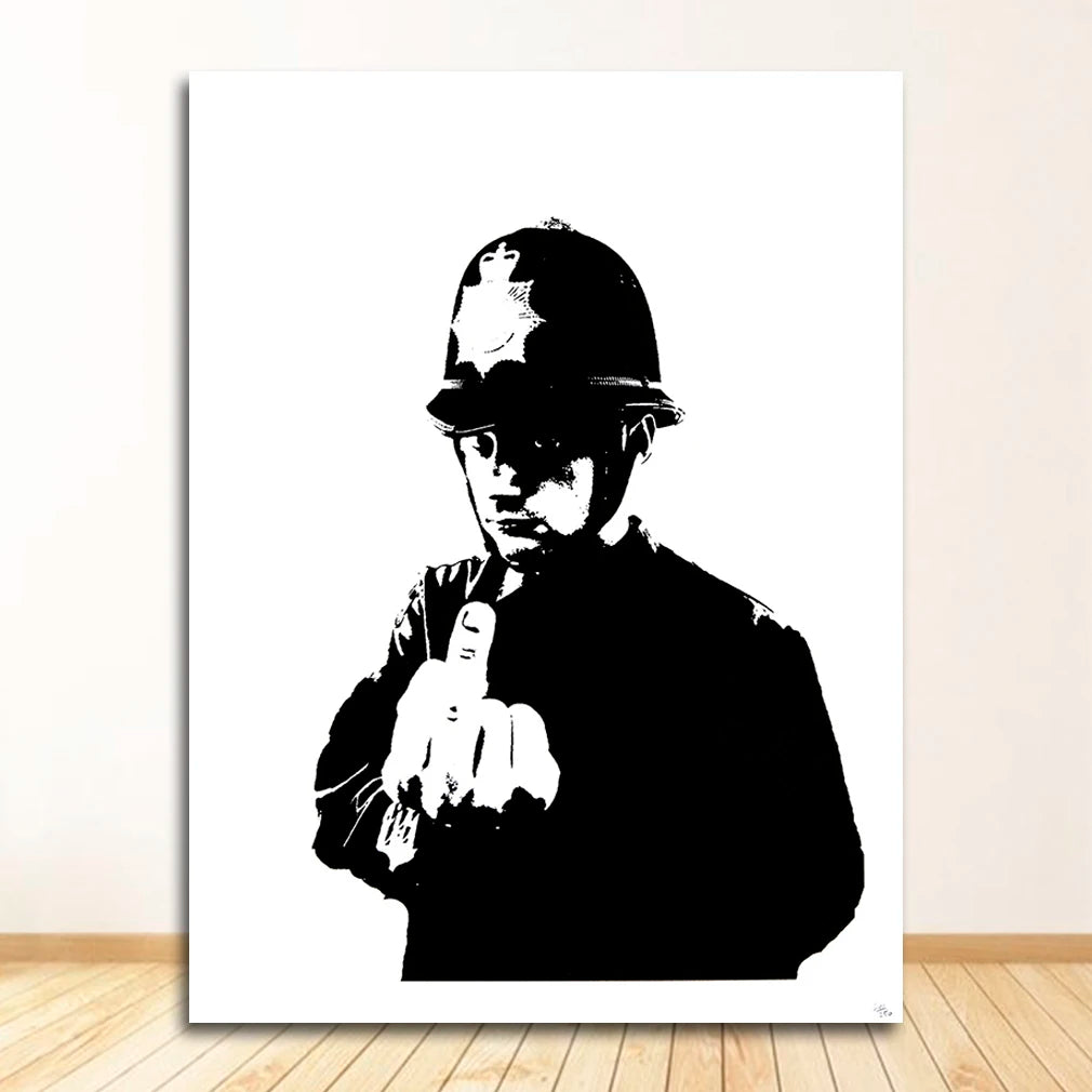 Banksy Abstract Canvas Wall Art Print | Nordic Living Room Decor