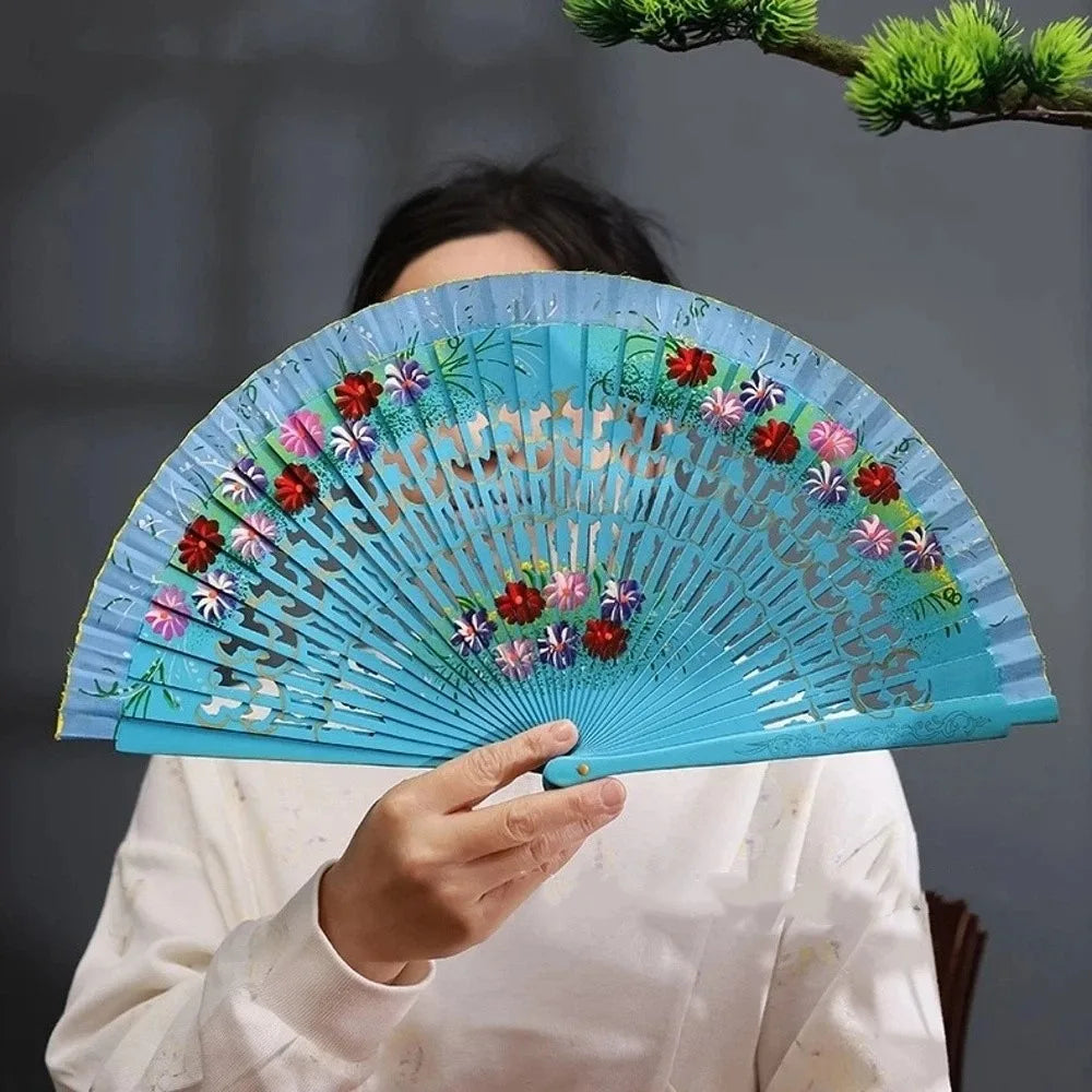 Hand-Painted Chinese Folding Fan | Decorative Antique Style