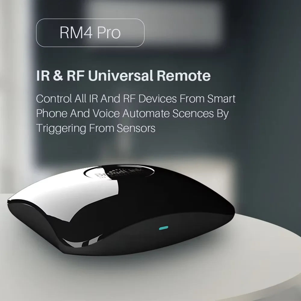 BroadLink RM4 Pro RM4 Add HTS2 IR RF Wifi Smart Home Universal Remote Control For TV AC Fan Blinds Work with Alexa Google Home Peaceful Pleasures Health and Wellness