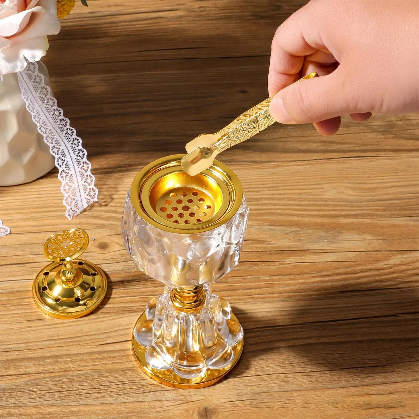 Self-Locking Metal Incense Tongs | Charcoal Holder Clamp