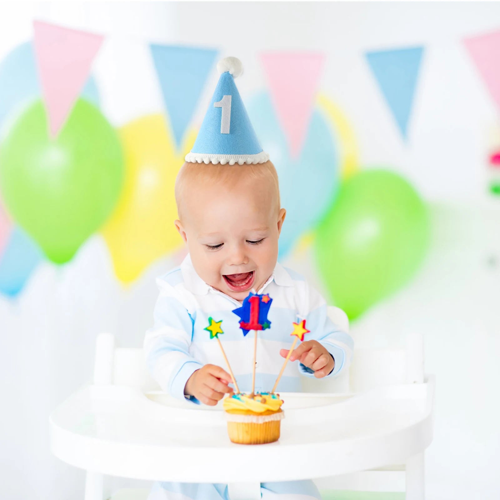 Birthday Hat Headbands First Birthday Hat 1-Year-Old Headband Birthday Party Hat Celebration Cap Festival Party Decor Photo Prop Peaceful Pleasures Health and Wellness