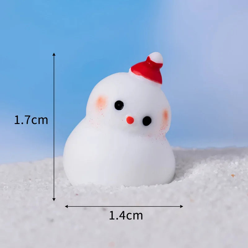 1pcs Cartoon Christmas Snowman Micro Landscape Ornament Miniature Figurines DIY Home Decoration Accessories New Year Gifts Decor Peaceful Pleasures Health and Wellness 3