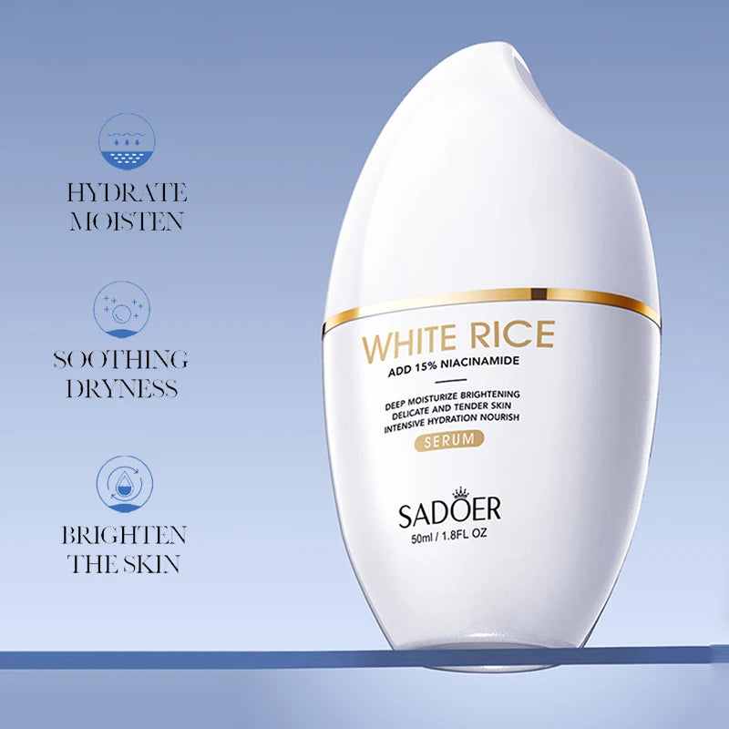 SADOER White Rice Nicotinamide Face Serum – Brighten & Hydrate