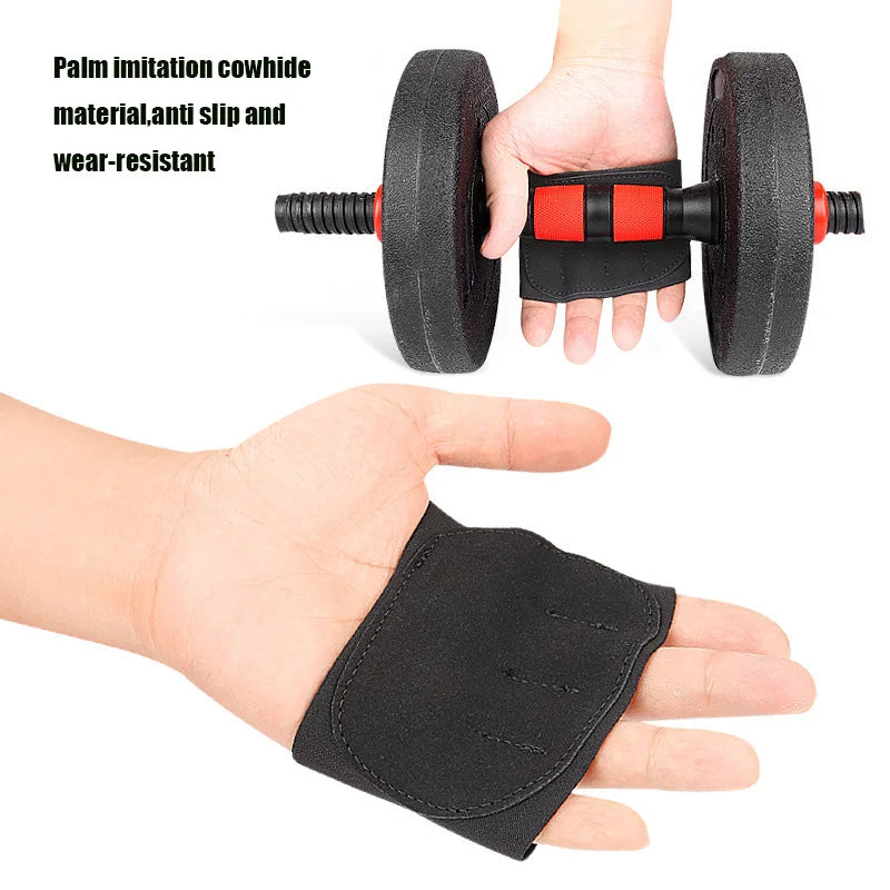 1 Pair Palm Protection Weightlifting Grip Padsfour Finger Glove Fitness Hard Pull Training Anti-Slip Half-Finger Training Gloves Peaceful Pleasures Health and Wellness