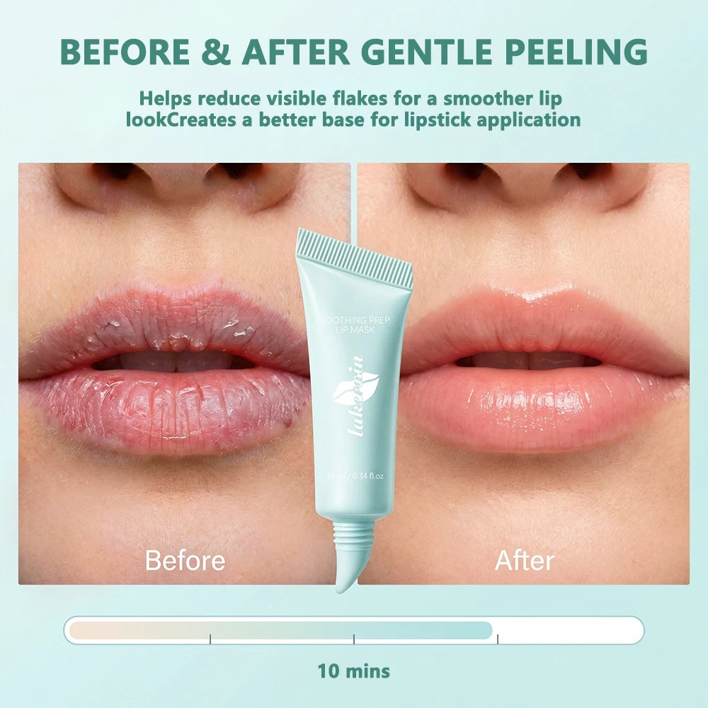 Lakerain Soothing Prep Lip Mask Exfoliate Deep Moisturizing Cool Soothing Lips Rich Color Rendering Gentle Tearable Lip Mask Peaceful Pleasures Health and Wellness