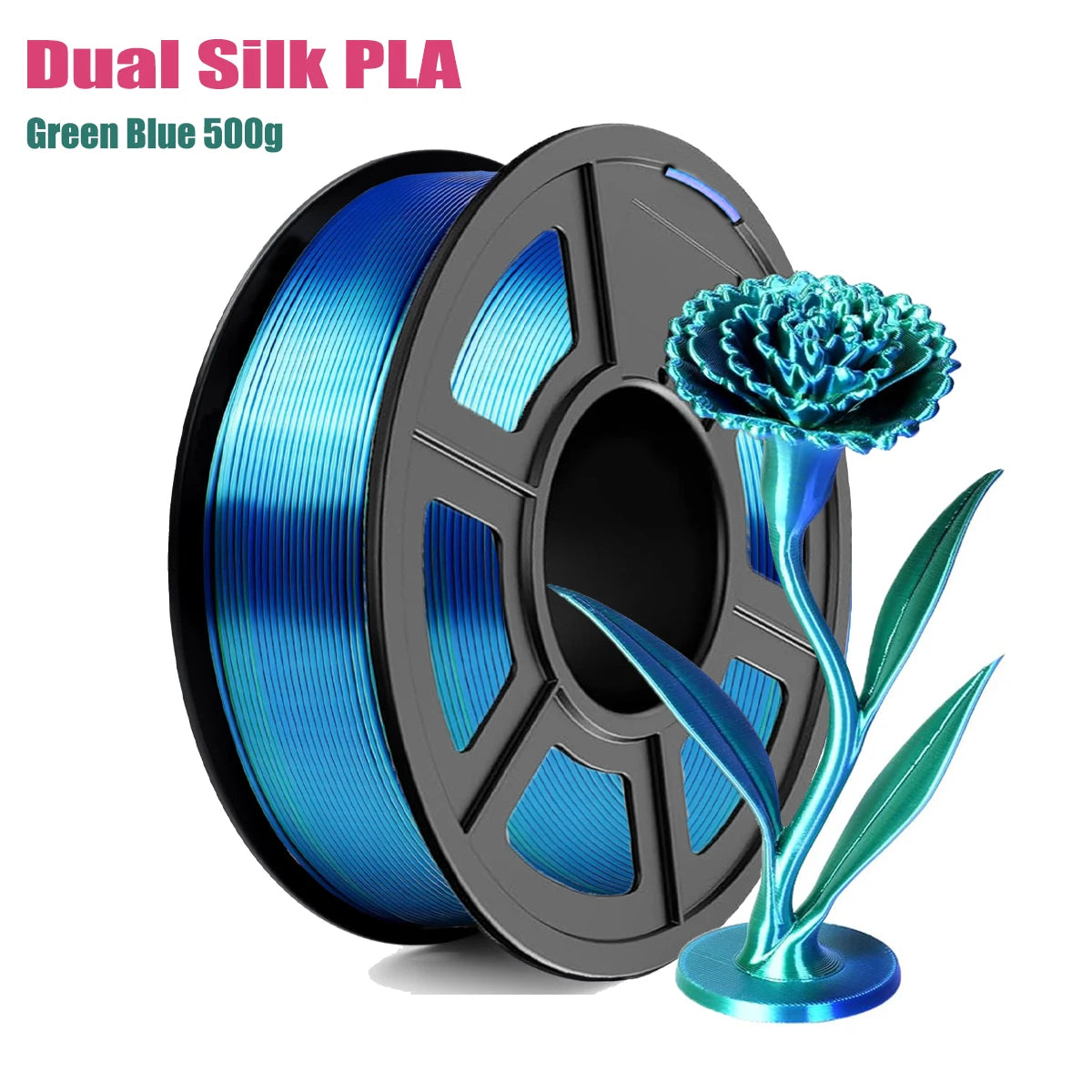 Dual Color Silk PLA Filament 1.75mm ±0.02mm | Multicolor Glossy
