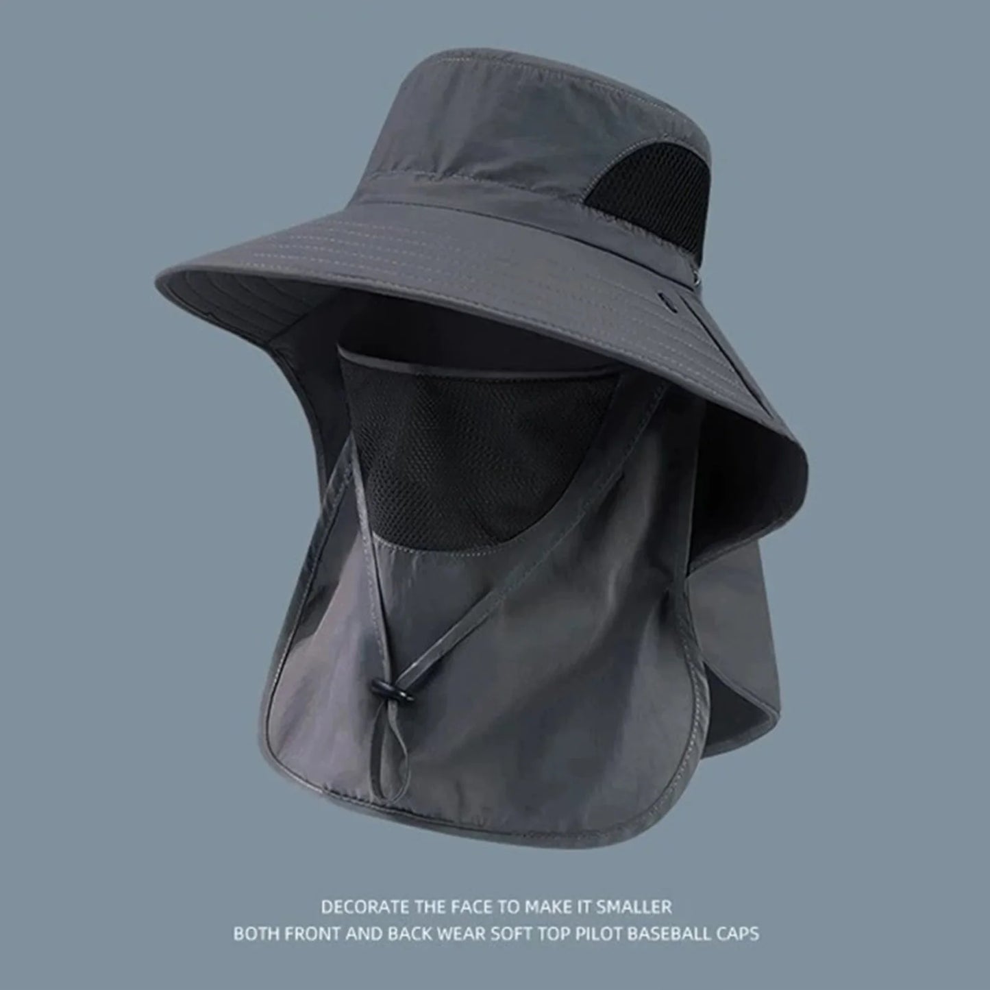 Women's Bucket Hat with Neck Cover Outdoor UV Sun Protection Wide Brim Hats for Pool Park Vacation Camping Peaceful Pleasures Health and Wellness