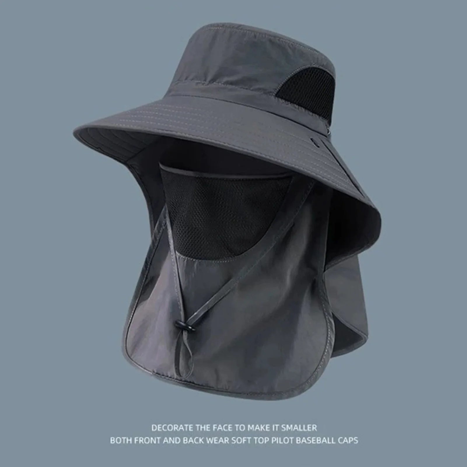 Women's Bucket Hat with Neck Cover Outdoor UV Sun Protection Wide Brim Hats for Pool Park Vacation Camping Peaceful Pleasures Health and Wellness