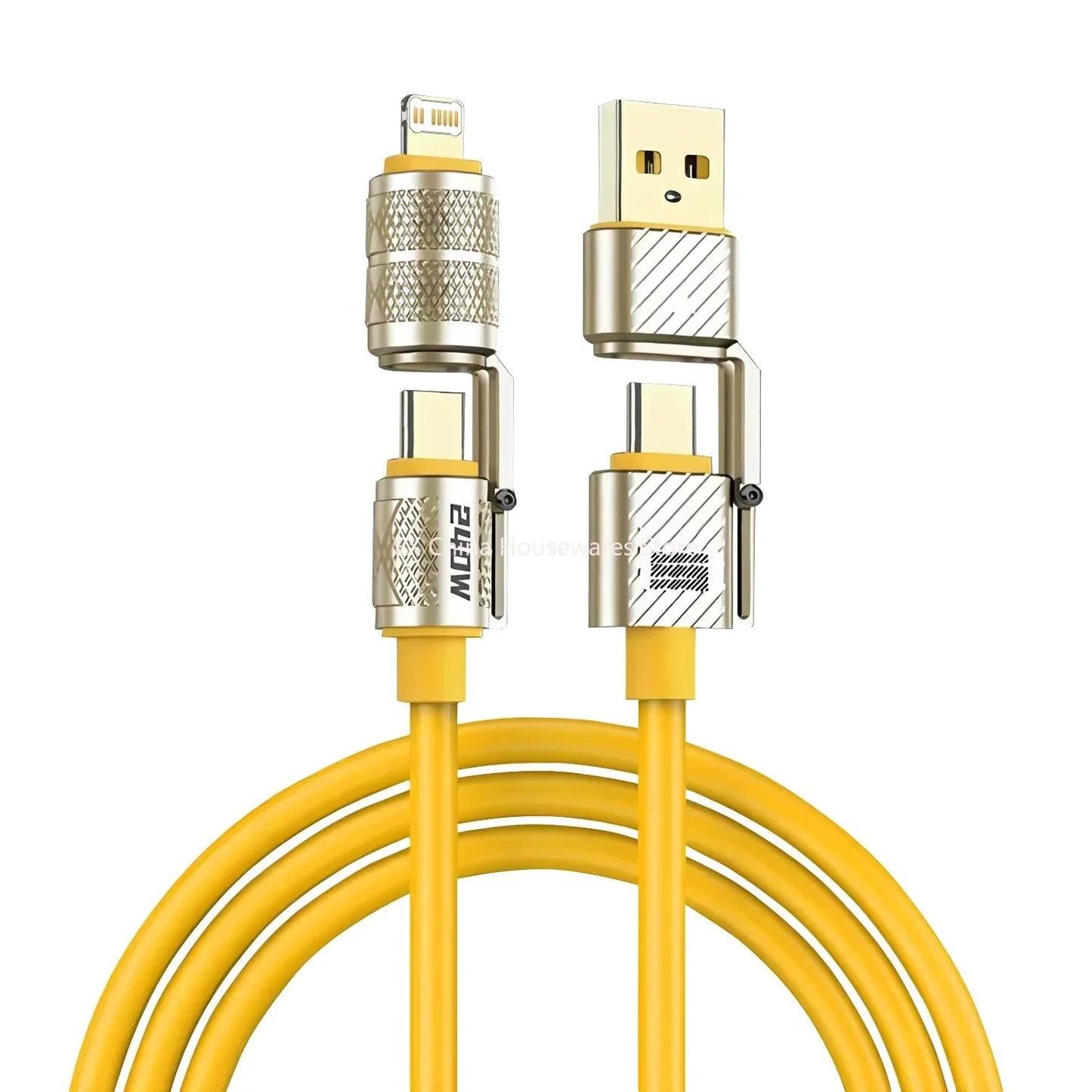 240W 4-in-1 Fast Charging Data Cable Type-C To Type-C Zinc Alloy Cable For iPhone15/16p Samsung Huawei Xiaomi Oppo iphone Peaceful Pleasures Health and Wellness