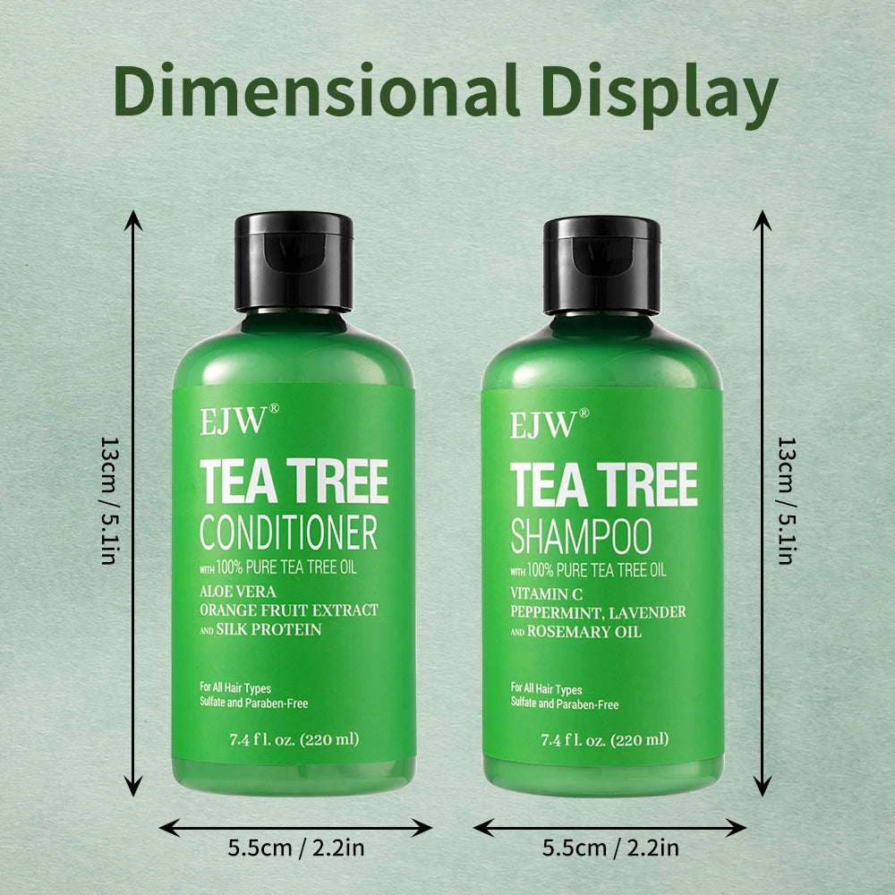 Tea Tree Oil Shampoo and Conditioner Set| Refreshes Scalp, Soothes,Cleanses Buildup, Clarifying for Oily Hair|Pure Tea Tree Peaceful Pleasures Health and Wellness