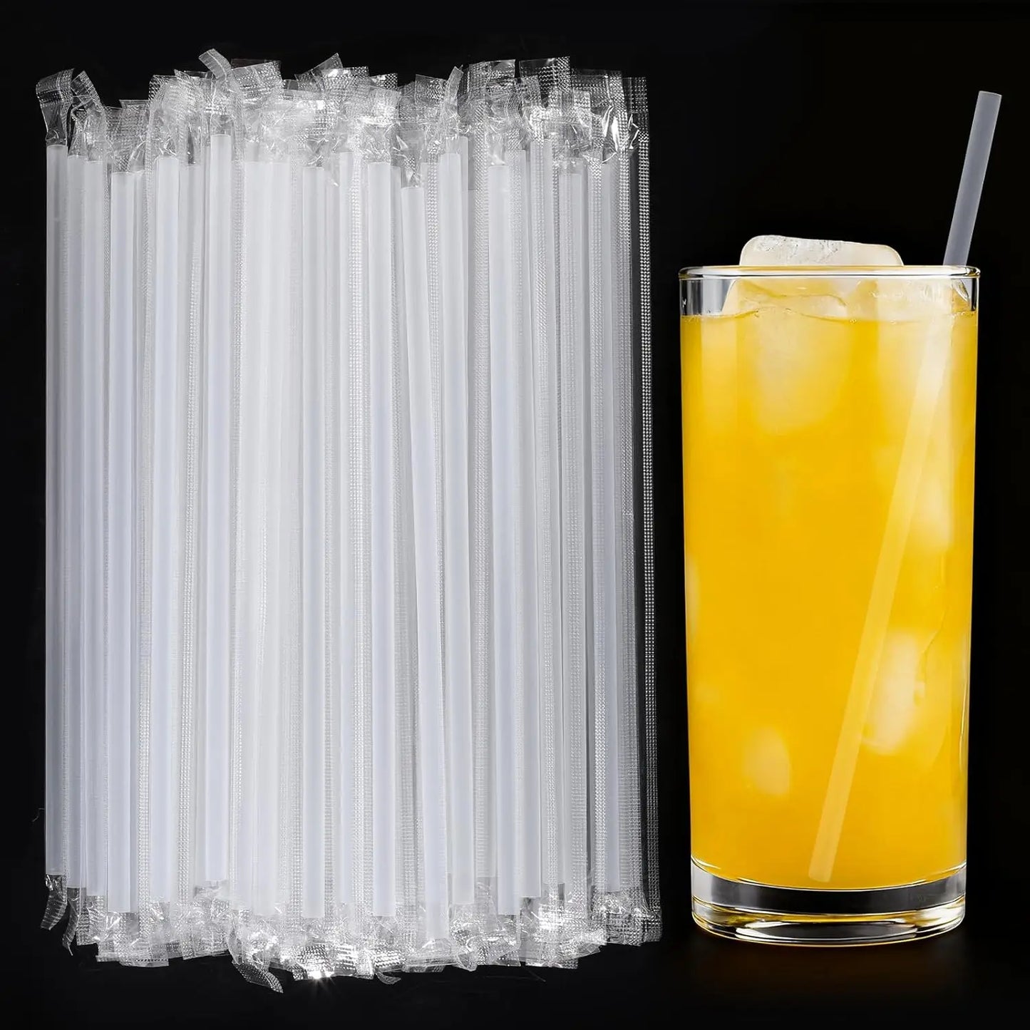 Stirrer Straws Individually Wrapped Disposable Plastic Drinking Sip Stir Sticks for Cocktails and Coffee BPA-Free Disposable Peaceful Pleasures Health and Wellness