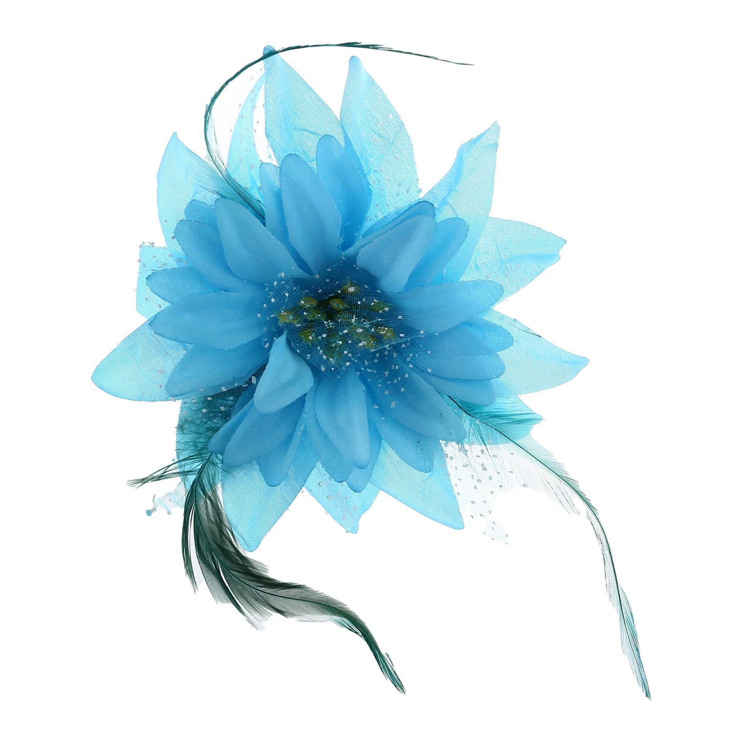 Woman Lily Flower Side Hair Clips Children Performing Feather Headflowers for Wedding Banquet Chinese Clothes Party Peaceful Pleasures Health and Wellness 4