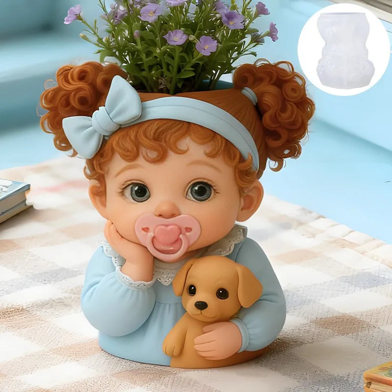 3D Baby & Dog Silicone Mold – DIY Resin, Candle & Gypsum Craft