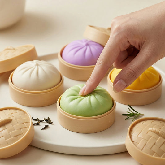 Bread Squeeze Toy – Soft Squishy Sensory Ball | 4 Colors Squishy Squeeze Toy Peaceful Pleasures Health and Wellness