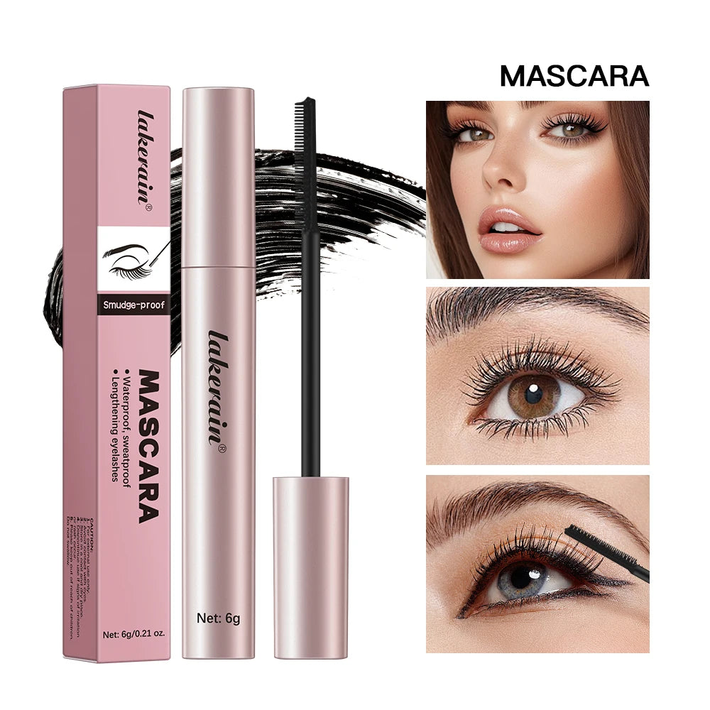 Lakerain Mascara Eyelashes Lengthening Waterproof Long Lasting Silky Black Eyelash Extension Make Up Beauty Eye Korean Cosmetic Peaceful Pleasures Health and Wellness Mascara