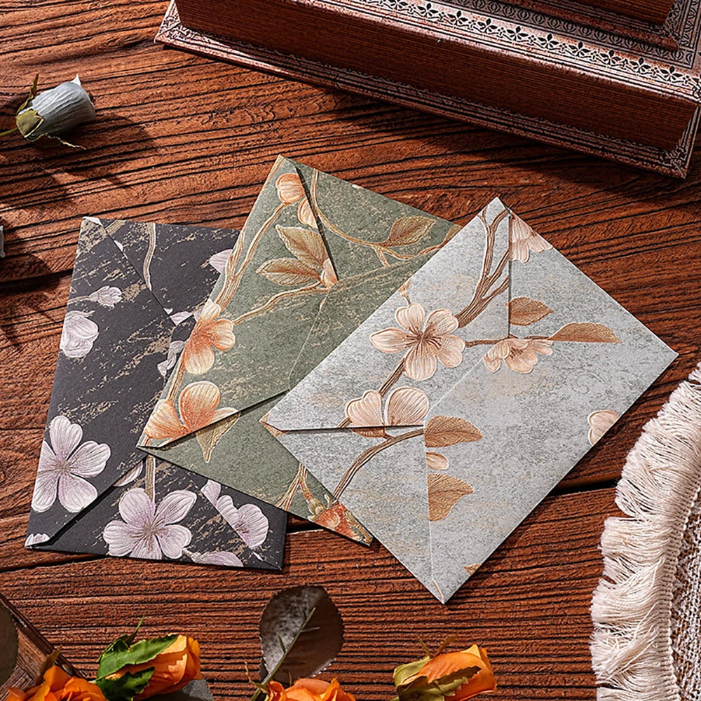Retro Brocade Envelopes Chinese Letter Writing Package Wedding Party