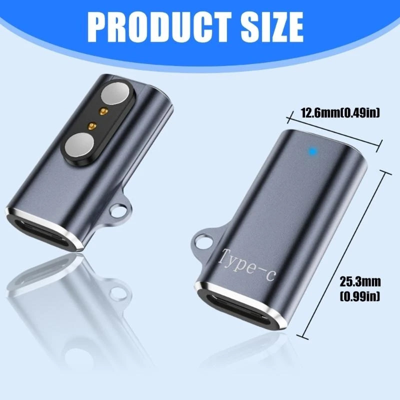 USB-C to 2-Pin 2.8mm Smartwatch Charging Adapter with LED Peaceful Pleasures Health and Wellness