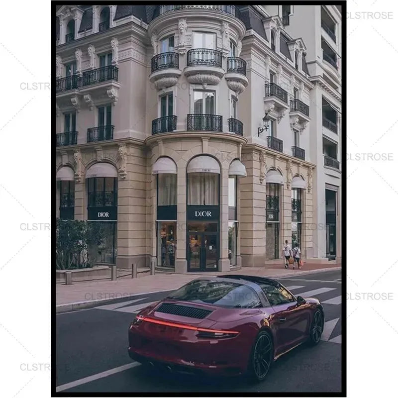 Wall Art Canvas Painting Modern Black Car Nordic Street Luxury Car Poster Black And White Pictures Home Decoration Living Roo Peaceful Pleasures Health and Wellness 7 20x30cm