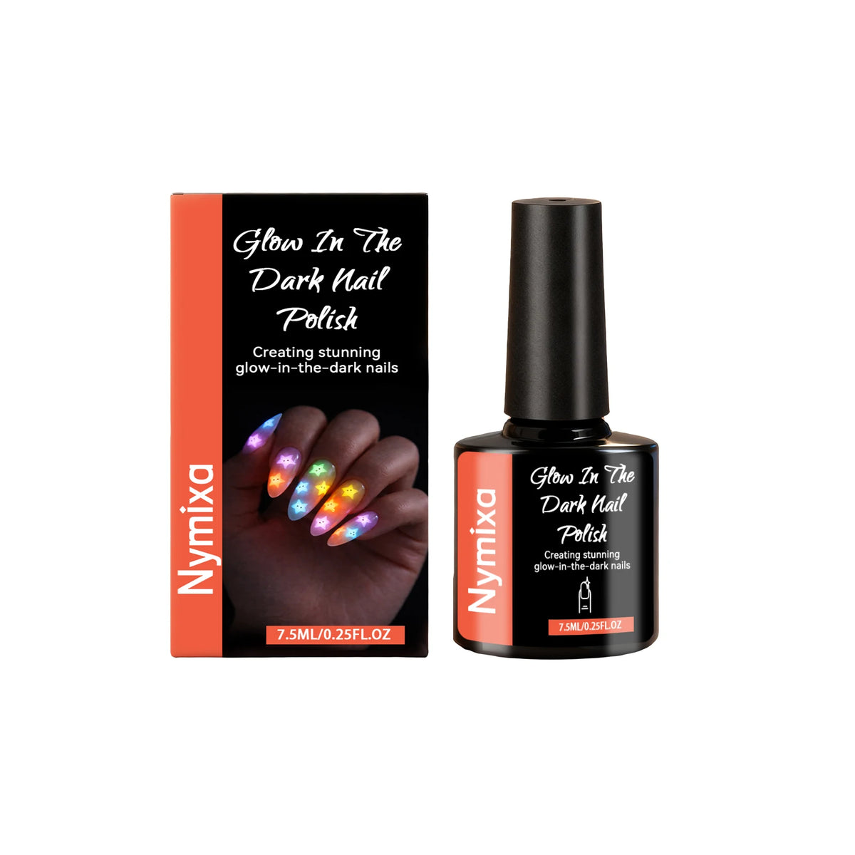 Fluorescent Nail Polish Glow In Dark Gel Colorful DIY Manicure Create Party Atmosphere Neon Luminous Top Coat Nails Polish Pens Peaceful Pleasures Health and Wellness Bright Orange