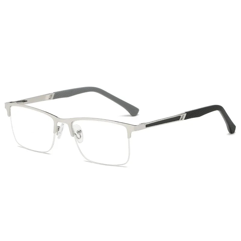 Anti Blue Light and Anti Half Frame Fish Silk Fashionable Stainless Steel Pupil Distance Business Men's Reading Glasses Peaceful Pleasures Health and Wellness